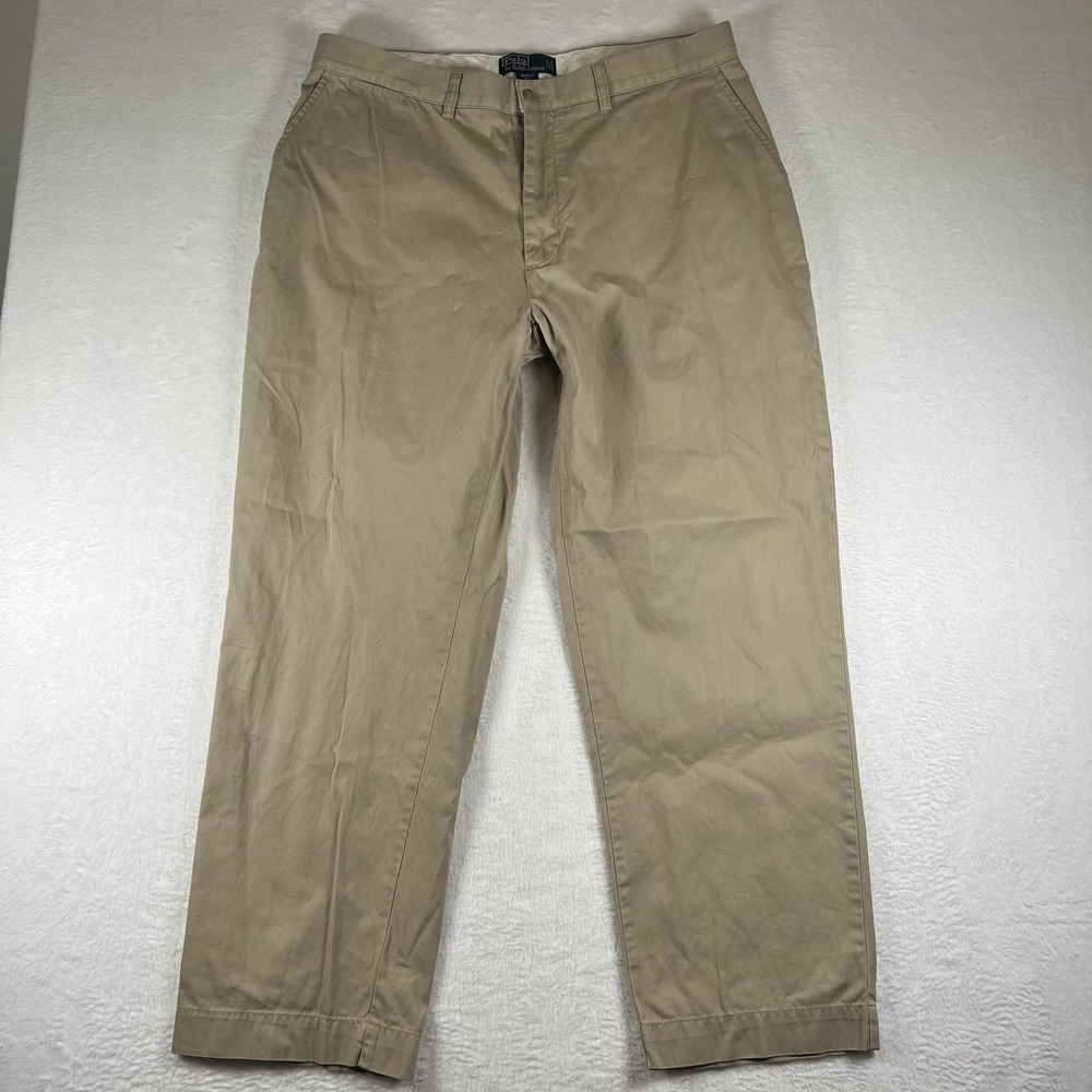 Polo Ralph Lauren‎ Prospect Pants Mens 38x30 Beige Chino Flat Front Casual